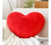Shein Almohada con forma de corazón para el Día de San Valentín, cojín suave con forma de corazón de color rosa, adorable cojín decorativo de piel de conejo