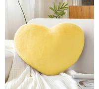 Shein Almohada con forma de corazón para el Día de San Valentín, cojín suave con forma de corazón de color rosa, adorable cojín decorativo de piel de conejo