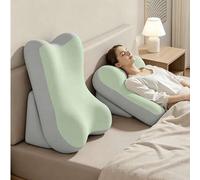 Shein Almohada de lectura para la cama, almohada triangular de espuma de memoria ajustable, respaldo extra grande, adecuada para sentarse en la cama, cojín