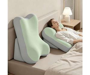 Shein Almohada de lectura para la cama, almohada triangular de espuma de memoria ajustable, respaldo extra grande, adecuada para sentarse en la cama, cojín