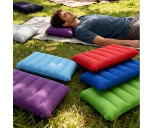 Shein Almohada de viaje inflable cuadrada - Soporte de cuello para coche & avión, también adecuada como cojín lumbar, ideal para vuelos largos & viajes por