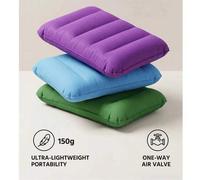 Shein Almohada de viaje inflable cuadrada - Soporte de cuello para coche y avión, también funciona como cojín lumbar, adecuada para vuelos largos y viajes p