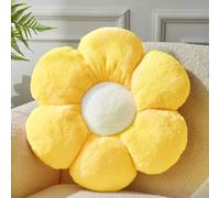 Shein Almohada decorativa navideña suave y adorable con flor de seis pétalos, almohada de peluche de conejo sintético, perfecta para la Navidad en el dormit