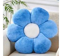 Shein Almohada decorativa navideña suave y adorable con forma de flor de seis pétalos, almohada de peluche sintético de conejo, perfecta para la Navidad en