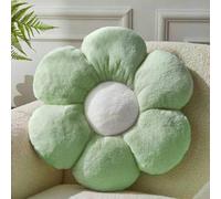 Shein Almohada decorativa navideña suave y adorable con forma de flor de seis pétalos, almohada de peluche sintético de conejo, perfecta para la Navidad en