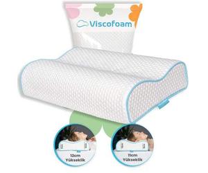 Shein Almohada ortopédica con soporte alto para el cuello - Almohada de viscoelástica con doble soporte para el cuello - 55x35x12-11cm