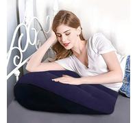 Shein Almohada triangular inflable con textura suave, cojín de aire portátil y plegable, respaldo de soporte lumbar, almohada de posicionamiento multifuncio