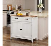 Shein Aparador de cocina, mueble buffet con 2 cajones y 2 puertas, mueble de cocina con encimera para salón, comedor y cocina.