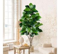 Shein Árbol artificial de banyan grande de 74-140 cm, Ficus Lyrata tropical, planta falsa alta con ramas, Ficus realista, adecuado para decoración del hogar