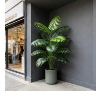 Shein Árbol De Palma Artificial De 90-120 Cm Con Imitación De Helecho Nido De Pájaro Y Bambú Espalda De Tortuga Y Ave Del Paraíso, Decoración De Plantas De