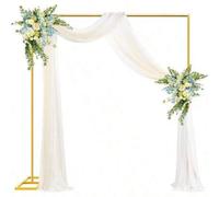 Shein Arco metálico rectangular de 2 m x 2 m / 2.4 m x 2.4 m, soporte para arco de globos, adecuado para bodas, fiestas de cumpleaños, baby shower, despedid