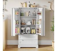 Shein Armario de cocina, armario de 120 cm de altura, armario de cocina, armario buffet con estantes ajustables, armario de comedor con cajones, para salón,