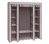 Shein Armario de Tela, Armario portátil para Dormitorio, Perchero con Cubierta de Tela, Perchero, 45 x 150 x 175 cm, 12 Compartimentos, Estructura de Metal,