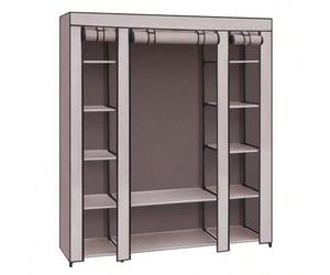 Shein Armario de Tela, Armario portátil para Dormitorio, Perchero con Cubierta de Tela, Perchero, 45 x 150 x 175 cm, 12 Compartimentos, Estructura de Metal,