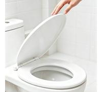 Shein Asiento de inodoro ovalado alargado, cierre suave y silencioso sin golpes, bisagras de liberación rápida, fácil de limpiar e instalar, tapa de inodoro