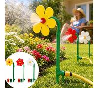 Shein Aspersor de jardín con girasol danzante con tallo oscilante flexible y conector de manguera, soporte de aspersor para césped exterior, herramienta de