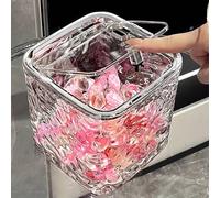 Shein Balde de almacenamiento transparente para perlas de lavandería, recipiente de almacenamiento a prueba de polvo para el baño para contener detergente e
