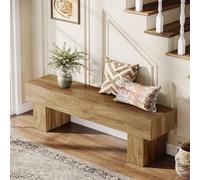 Shein Banco de entrada de 63 pulgadas de largo, banco rústico de casa de campo, banco de zapatos de madera para pasillo, sala de estar, extremo de cama, mar