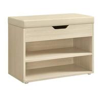 Shein Banco Zapatero, Mueble Zapatero con Asiento Tapizado, Banco Recibidor con 3 Compartimentos y Asiento Acolchado, 30 x 60 x 44 cm, para Entrada Dormitor