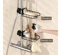 Shein Bandeja de jabón antioxidante para baño, estante de pared para montaje para almacenar jabón, esponjas de baño, champú, organizador para baño y cocina