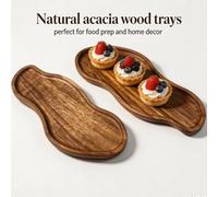 Shein Bandeja de madera de palo de rosa de alta calidad - Diseño creativo en forma de calabaza, bandeja de café, plato de servir postres, bandeja de aperiti