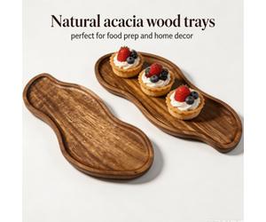 Shein Bandeja de madera de palo de rosa de alta calidad - Diseño creativo en forma de calabaza, bandeja de café, plato de servir postres, bandeja de aperiti