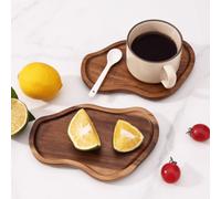 Shein Bandeja de madera estilo nórdico con 6 ranuras - Plato, Plato, con 6 diseños únicos de posavasos | Juego de posavasos de madera | Alfombrilla protecto