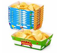 Shein Bandeja de papel con tema de historia de dibujos animados, plato en forma de barco para comida, desechable, suministros para fiesta de cumpleaños con