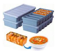 Shein Bandeja de silicona de 6 cavidades - Molde de silicona, 1 set para preparar y congelar varios tipos de salsas y otros platos, puede hacer 6 piezas de