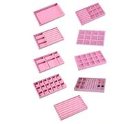Shein Bandeja organizadora de joyería, estuche de exhibición y almacenamiento para collares, aretes, anillos, organizador de joyería y maquillaje apilable p