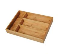 Shein Bandeja para cubiertos de bambú: utensilios de cocina, cubertería, organizador de cajones para cubiertos, divisores, organizador para guardar y organi