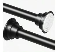 Shein Barra de tensión ajustable - No se requiere perforación, acero inoxidable con base de plástico, ideal para cortinas, armarios, secado de balcón, dispo