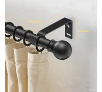Shein Barras para cortinas de ventanas opacas, barra de cortina ajustable de pequeño diámetro con soporte, barra de cortina para dormitorio, sala de estar,