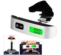 Shein Báscula electrónica portátil, pantalla LCD, peso máximo 50kg, adecuada para equipaje, maleta, bolsa de viaje, capacidad de pesaje