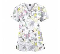 Shein Blusa de enfermería estampada de alta calidad, blusa quirúrgica de médico de moda, accesorios de hospital para mujeres, camisa clínica pediátrica de o