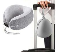 Shein Bolsa de almacenamiento de almohada de viaje en forma de U portátil, estuche de transporte de almohada de cuello, bolsa de almohada de cuello de viaje
