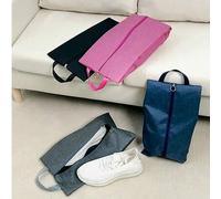 Shein Bolsa de almacenamiento de zapatos portátil a prueba de polvo, bolsa de zapatos de nailon conveniente para viajes con cremallera resistente, organizad