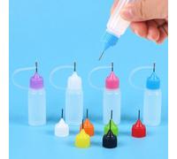 Shein Botella aplicadora de punta precisa de 10ml con 4 boquillas, adecuada para pintura acrílica, manualidades de papel quilling y DIY