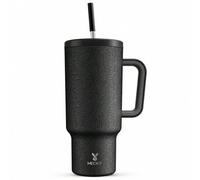 Shein Botella de agua aislada al vacío de 40 onzas con asa, tapa y pajita a prueba de fugas, taza térmica de acero inoxidable para viajes, mantiene frío has
