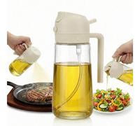 Shein Botella de vidrio para aceite de 16oz/470ml con rociador, dispensador de aceite esencial de cocina 2 en 1 para cocinar, ensaladas, a la parrilla y BBQ
