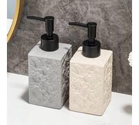Shein Botella dispensadora de loción de cerámica con prensa, dispensador de jabón para tocador de baño para champú, acondicionador y gel de baño. Ideal para