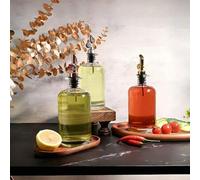 Shein Botellas dispensadoras de aceite de oliva de vidrio con boquillas de acero inoxidable, juego de aceiteras y vinagreras herméticas a prueba de fugas, r
