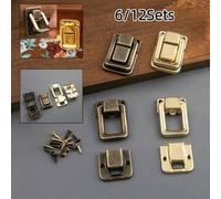 Shein Bronce/Oro/Plata Cerrojo cuadrado de hierro, Cierre tipo caja, Adecuado para joyeros, armarios, cajas de madera pequeñas, manualidades de cajas en gen