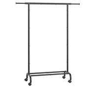 Shein Burro para Ropa, Tendedero, Perchero, Barra Colgante Extensible, Almacenamiento de Ropa con Ruedas, 45 kg Carga Máx., 40 x (83-120) x 156 cm, Negro Ti
