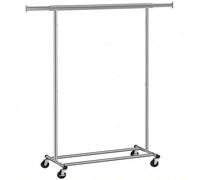 Shein Burro Ropa con Ruedas, Perchero Burro Extensible con Carga Pesada, Capacidad de Carga Máx. de 100 kg, Fácil de Montar, Portátil, Plata /Negro/Blanco C