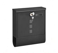 Shein BuzÓn, BuzÓn de Correos, Cerradura con Cilindro de Cobre y Tapa Giratoria, Placa de IdentificaciÓn, Porta-PeriÓdicos, FÁcil Montaje, 10 x 30,8 x 33,8