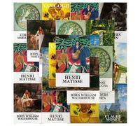 Shein Caja de 30 tarjetas postales con reproducciones de pinturas al óleo de Van Gogh, Picasso, Millet, tarjetas de felicitación, decoración del hogar, fond