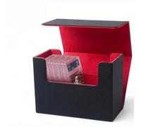 Shein Caja de almacenamiento de tarjetas de calidad premium, estuche de piel sintética apto para tarjetas clasificadas PSA BGS, se ajusta a tarjetas rígidas