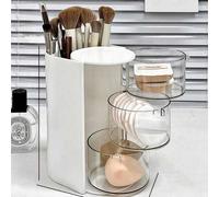 Shein Caja de almacenamiento giratoria multicapa, organizador de pinzas para el cabello, corbatas, scrunchies, estuche de exhibición de accesorios para el c