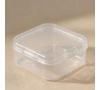 Shein Caja de almacenamiento transparente con tapa, diseño sellado a prueba de polvo, evita la pérdida de piezas pequeñas, aretes, cuentas, pastillas, cable